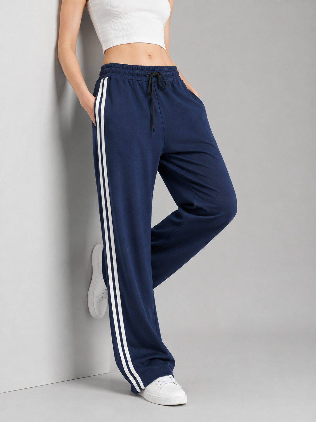 Side Stripe Track Pants | Elasticated Drawstring Waist | Unisex Fit | Miss Kapachi