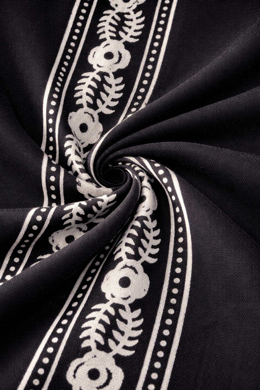 Women's Black & White Printed Cotton Sleeveless Top | Kapachi