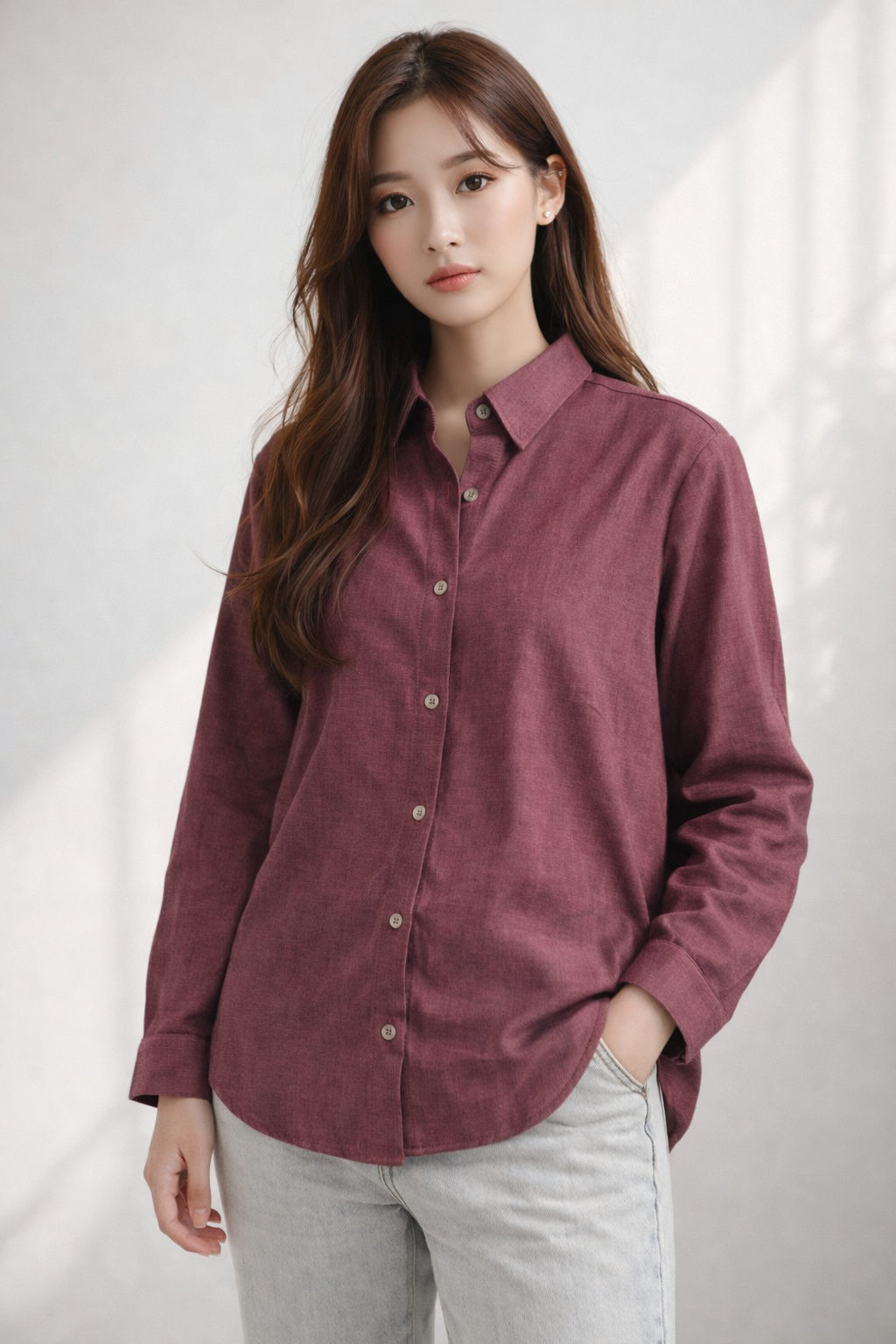 Women's Imported Plain Stripe Full Sleeve Shirt – Relaxed Fit | Miss Kapachi
