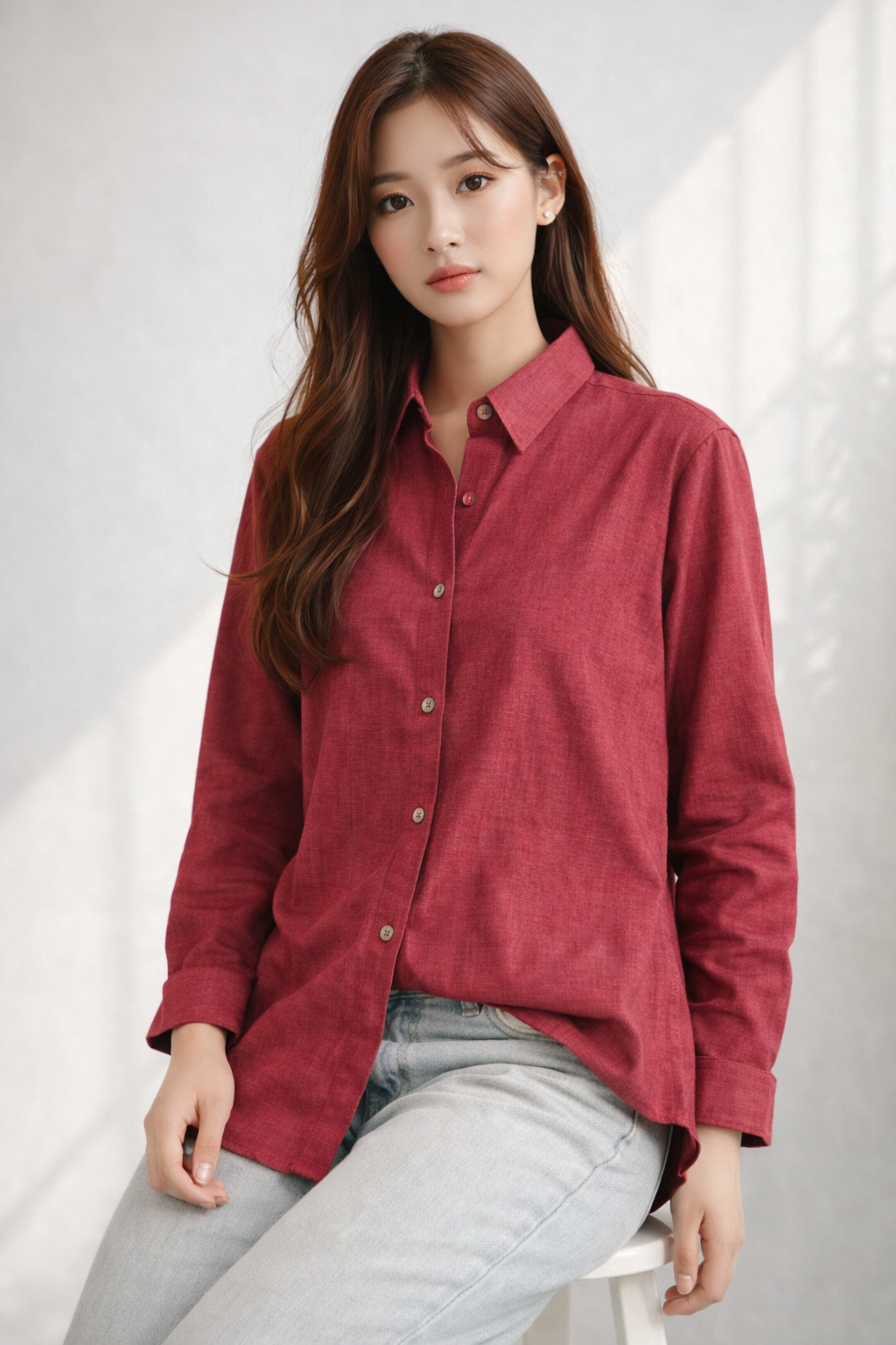 Women's Imported Plain Stripe Full Sleeve Shirt – Relaxed Fit | Miss Kapachi