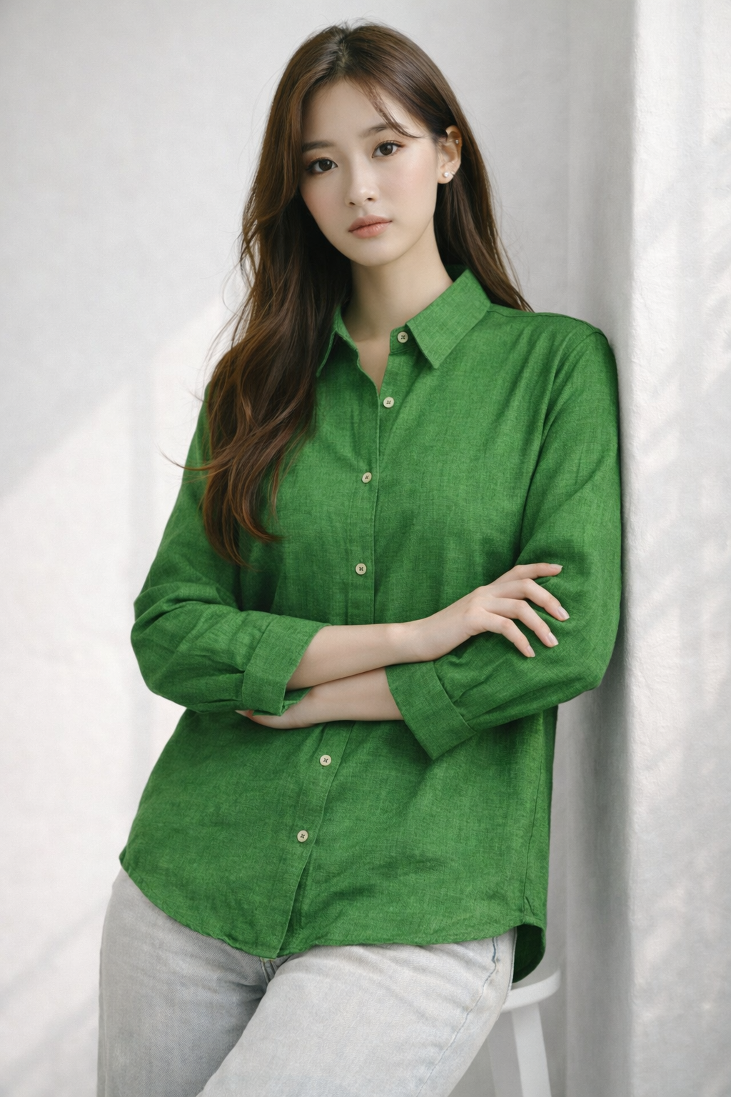 Women's Imported Plain Stripe Full Sleeve Shirt – Relaxed Fit | Miss Kapachi