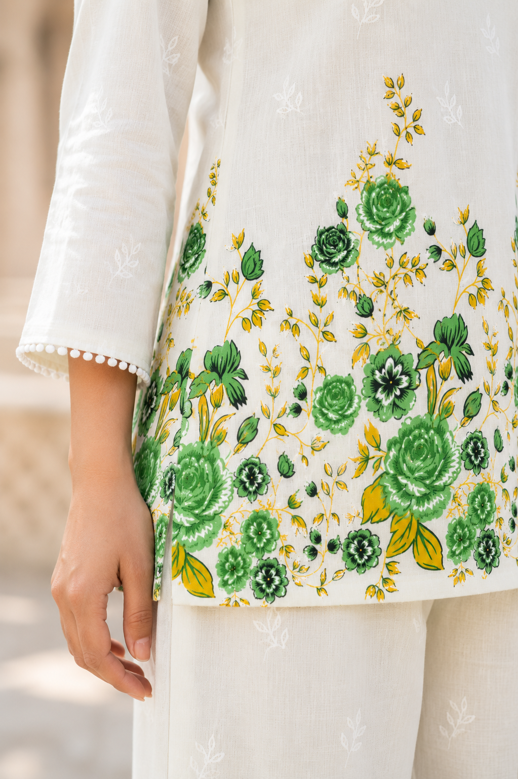 Floral Embroidered Co-Ord Set for Women | Chikankari Top & Palazzo Pants | Miss Kapachi