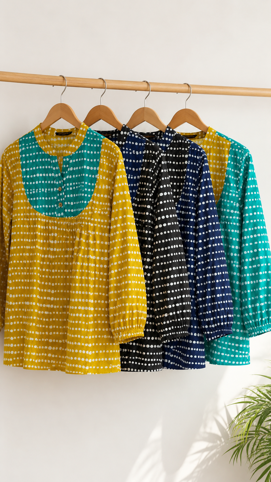 Paisley Print Kurti (Short) Teal & Gold Paisley Contrast Kurti | Miss Kapachi