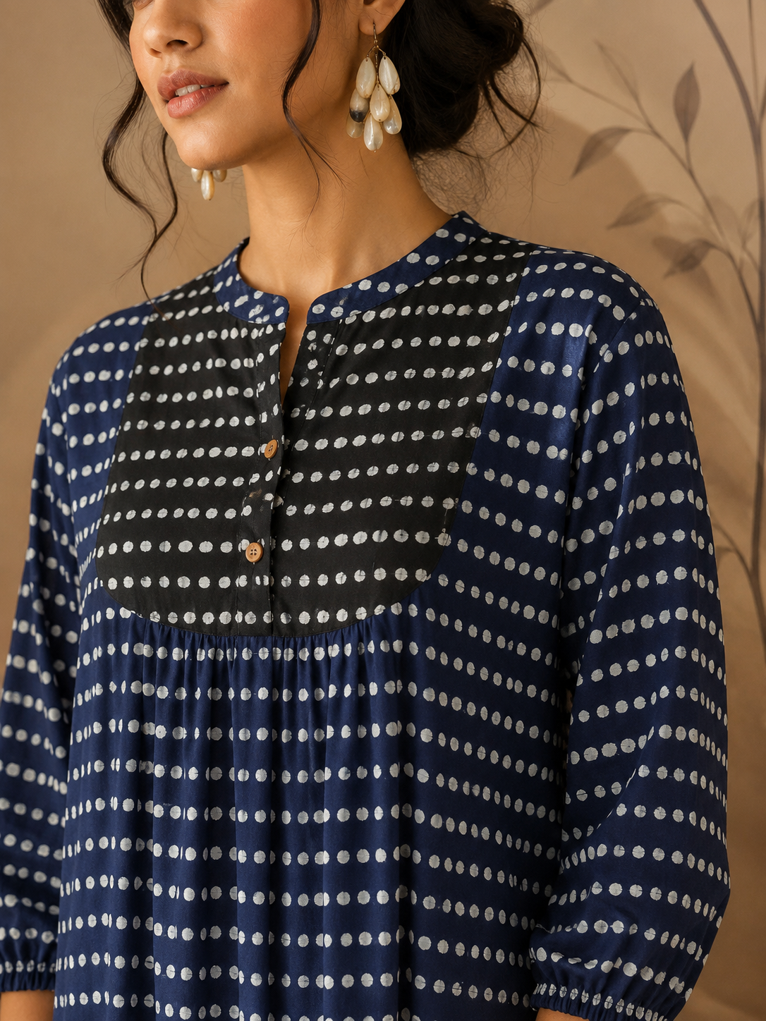 Paisley Print Kurti (Short) Teal & Gold Paisley Contrast Kurti | Miss Kapachi