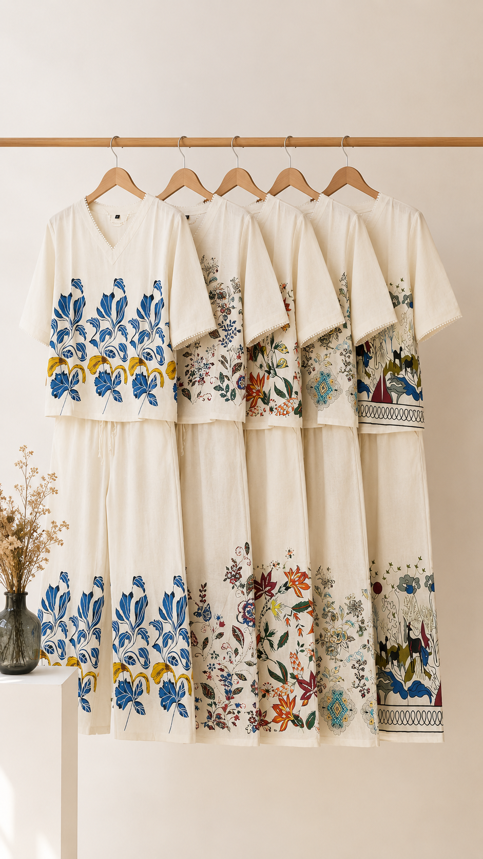 Off-White Ethnic Ivory Kalamkari Blossom Co-ord Set | Miss Kapachi