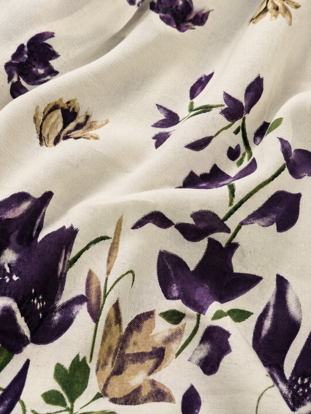 Cream Floral Print Co-ord Set Ivory Violet Bloom Co-ord Set | Miss Kapachi