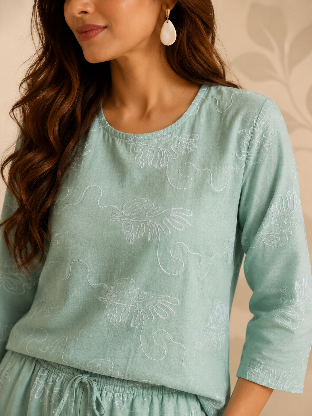 Textured Co-ord Set Mint Leaf Whisper Co-ord Set | Miss Kapachi