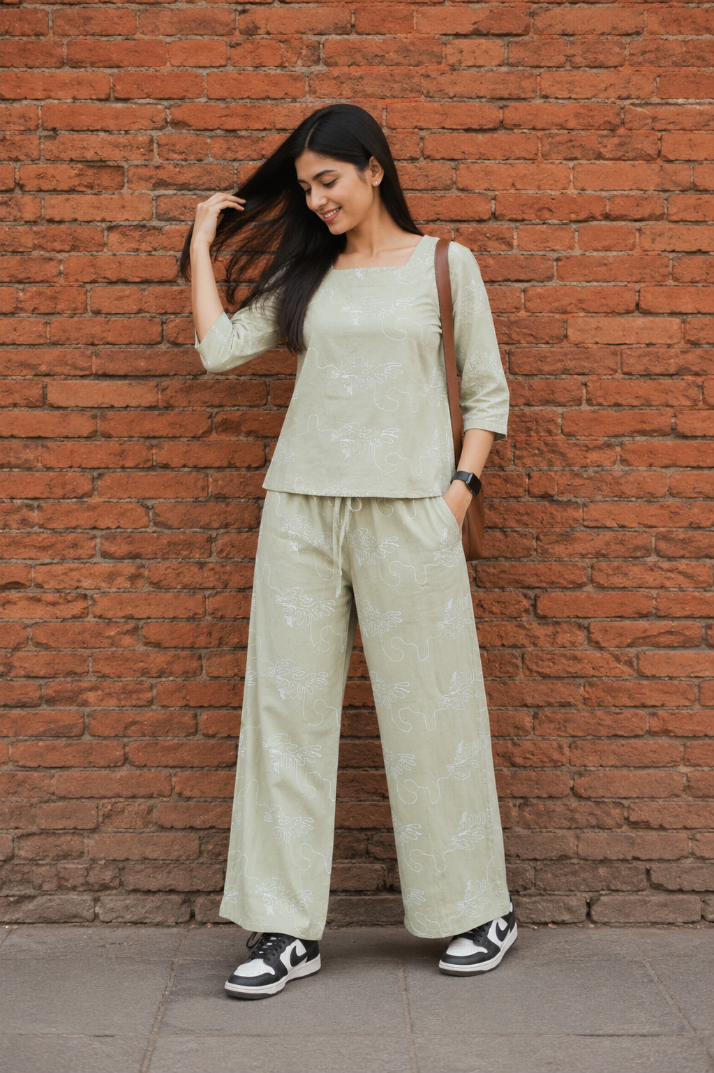 Textured Co-ord Set Mint Leaf Whisper Co-ord Set | Miss Kapachi