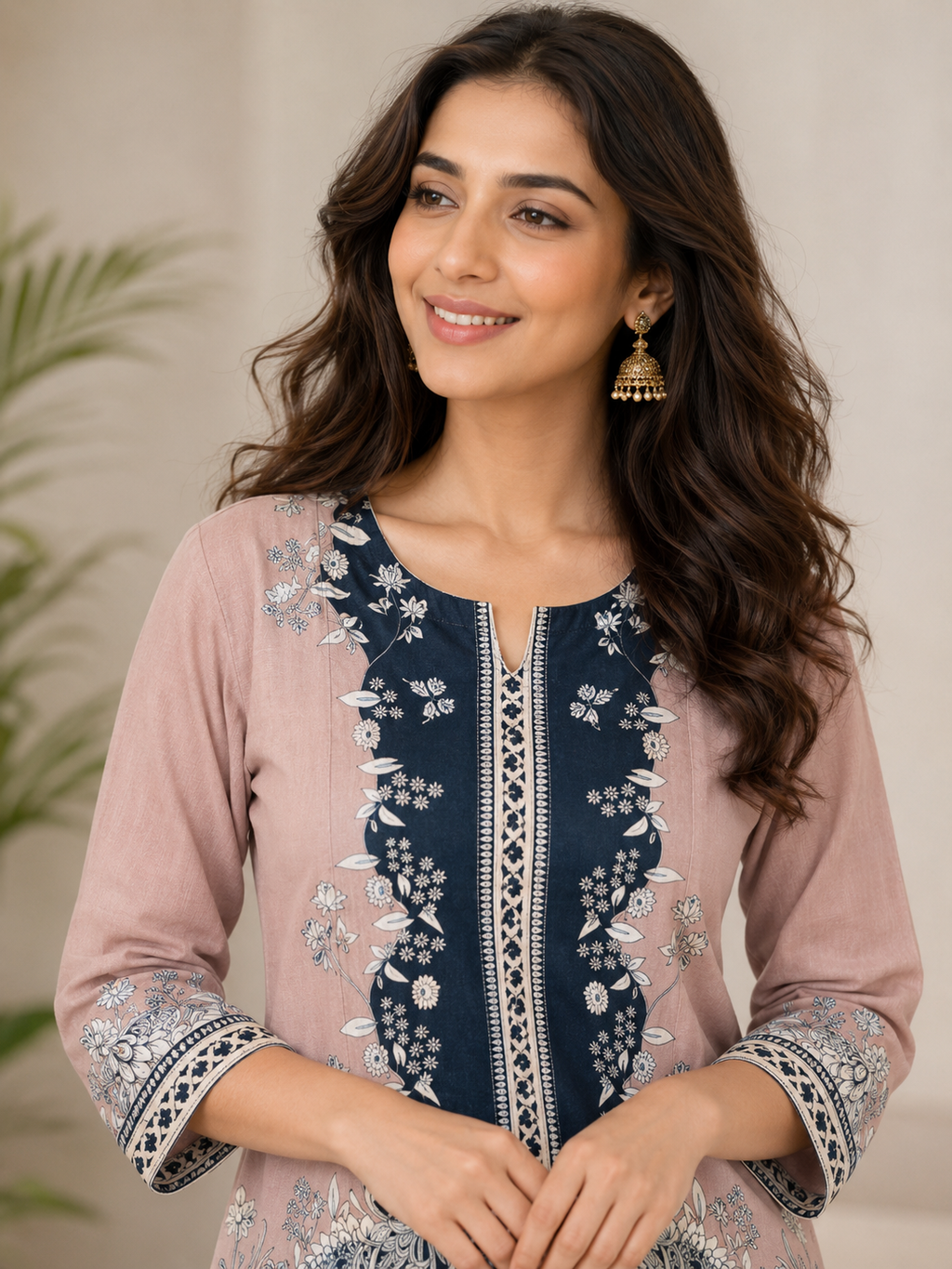 Blush Pink & Black Chrysanthemum Butterfly Print Ethnic Co-ord Set | Miss Kapachi