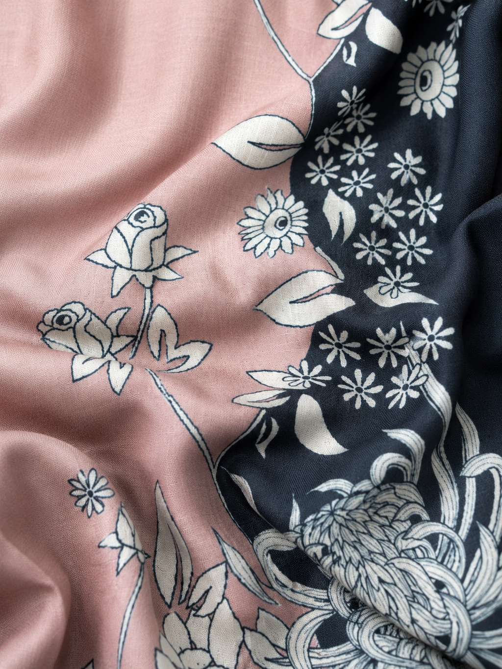 Blush Pink & Black Chrysanthemum Butterfly Print Ethnic Co-ord Set | Miss Kapachi
