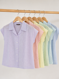 Floral Lace Button-Down Short Sleeve Shirt | Miss Kapachi