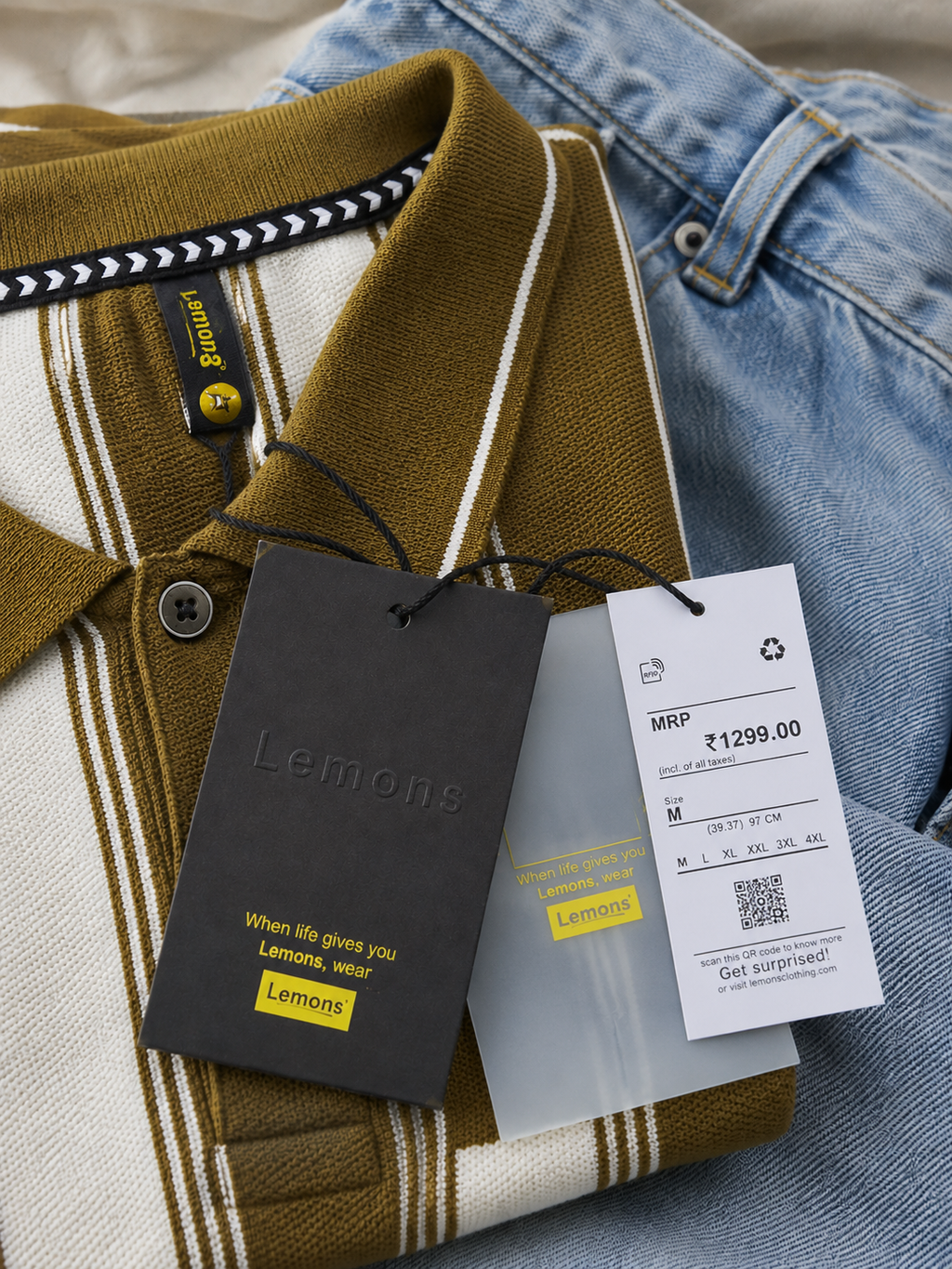 Men's Vertical Stripe Polo T-Shirt | Imported Knit Fabric | Lemon 8