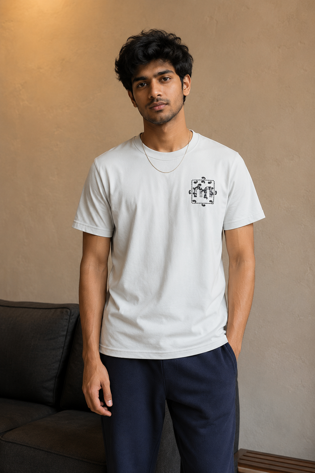 Men's Graphic Print Round Neck T-Shirt | Imported Loopnet | Lemon8