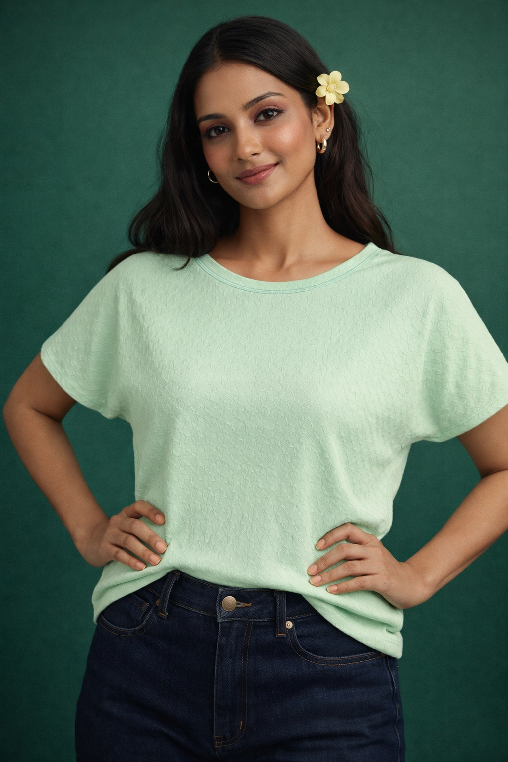 Brazil Knit Spandex T-Shirt | Four Way Stretch Women's Everyday Top | Miss Kapachi