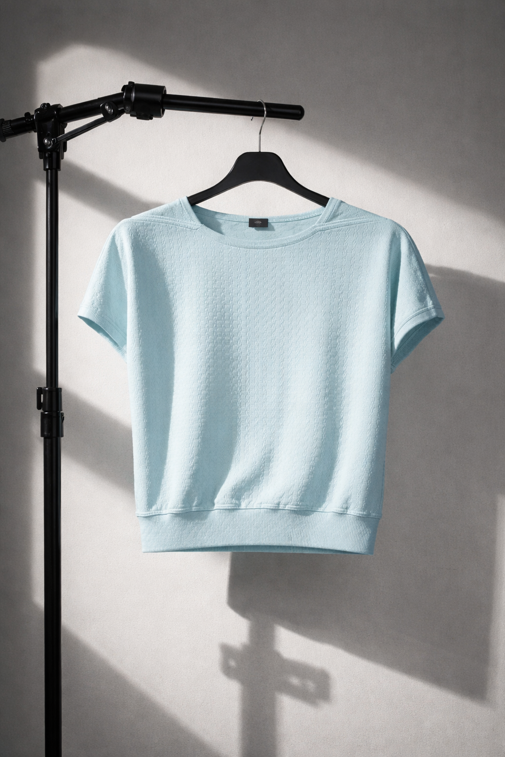Textured Brazil Round Neck T-Shirt | Brazil Knit Spandex | Kapachi
