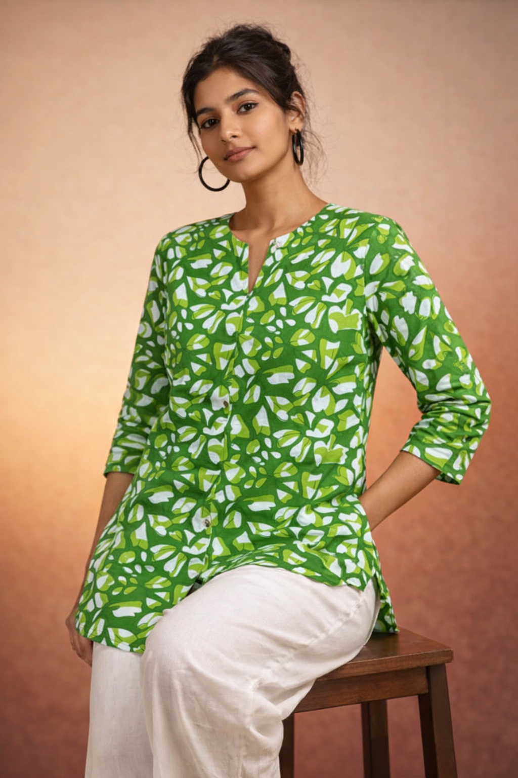 Printed Cotton Tunic Top for Women | Miss Kapachi