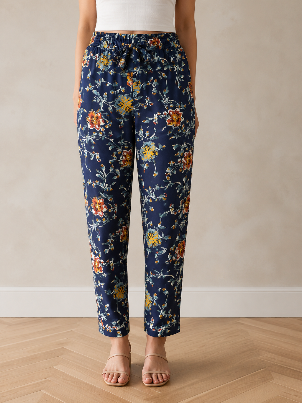 Heavy Rayon Floral Print Knot Pant for Women | 4 Colours | D.N. 628-MS  | Miss Kapachi