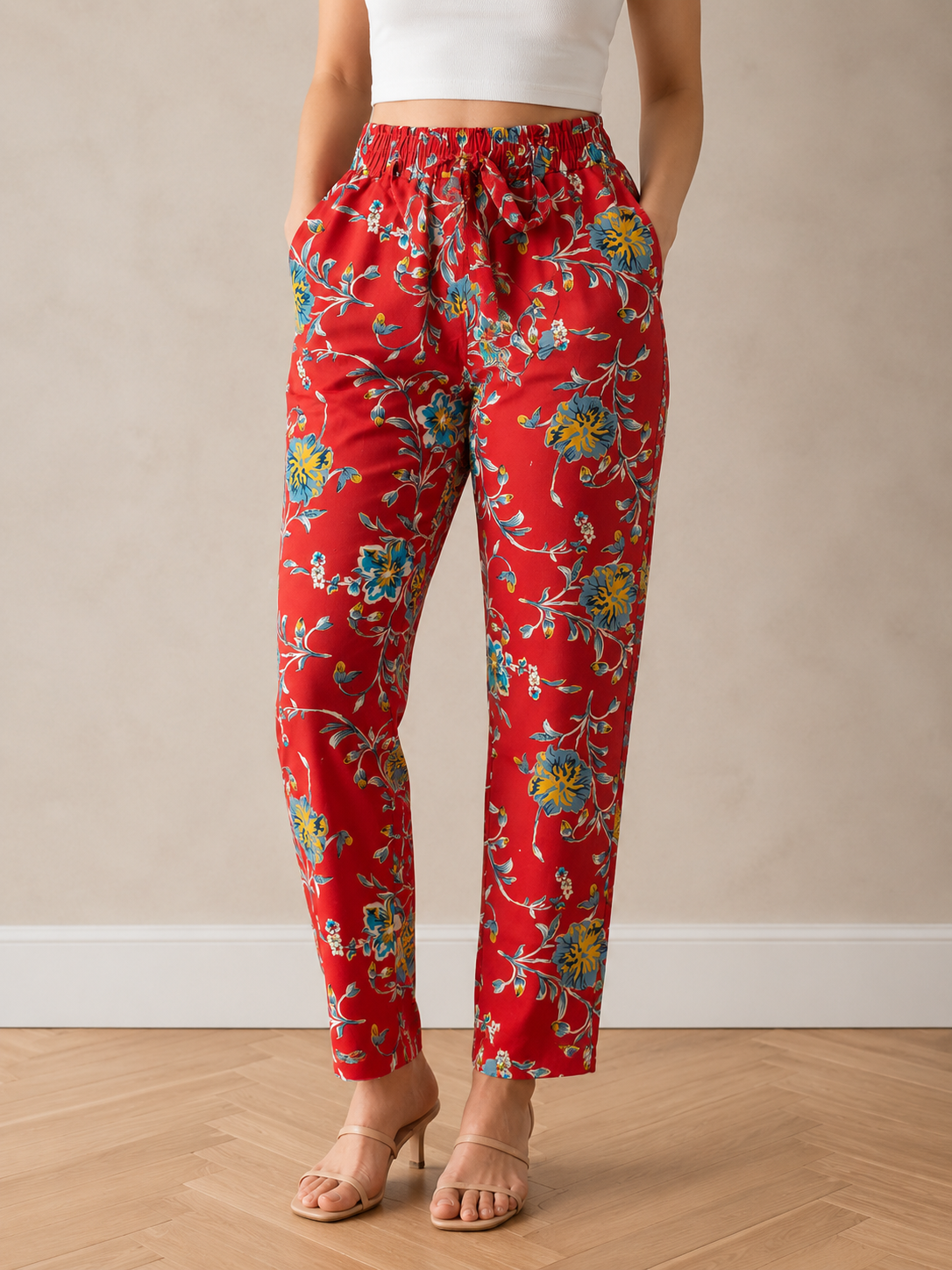 Heavy Rayon Floral Print Knot Pant for Women | 4 Colours | D.N. 628-MS  | Miss Kapachi
