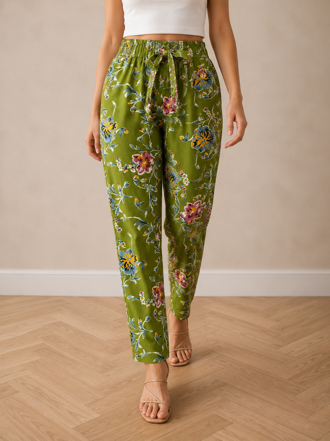 Heavy Rayon Floral Print Knot Pant for Women | 4 Colours | D.N. 628-MS  | Miss Kapachi