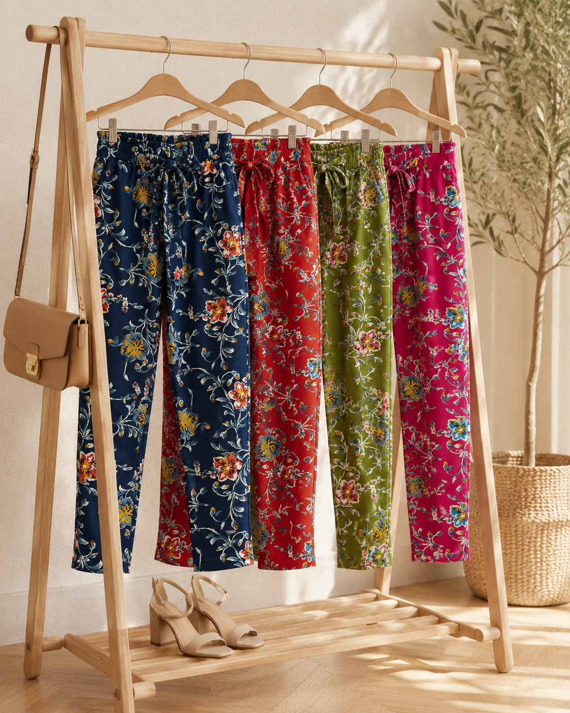 Heavy Rayon Floral Print Knot Pant for Women | 4 Colours | D.N. 628-MS  | Miss Kapachi