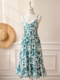 Geometric Print Spaghetti Strap Midi Dress | Imported Austin Royal Faib | Zero+1