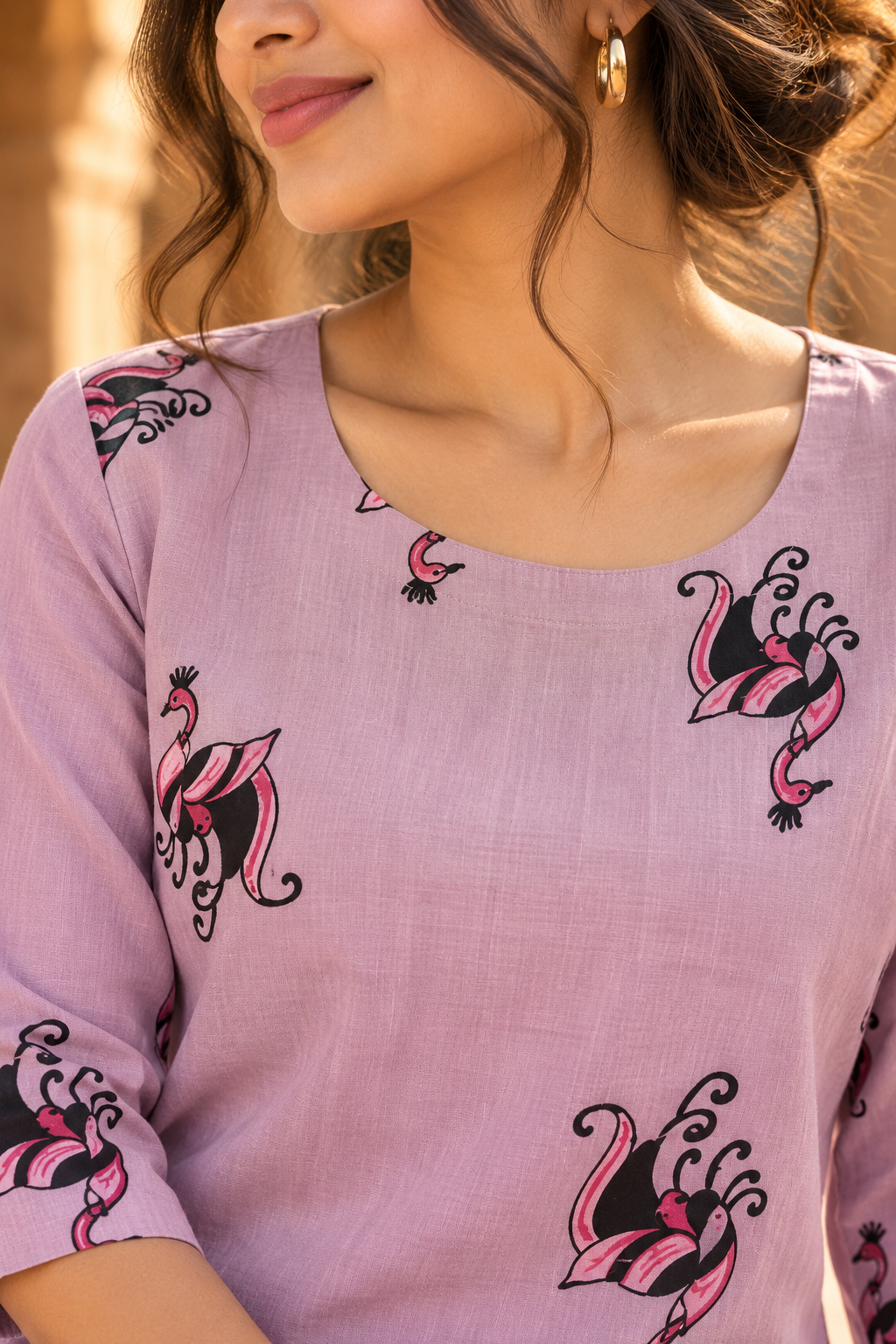 Women's Peacock Print Tunic & Wide-Leg Pants Co-Ord Set | Miss Kapachi