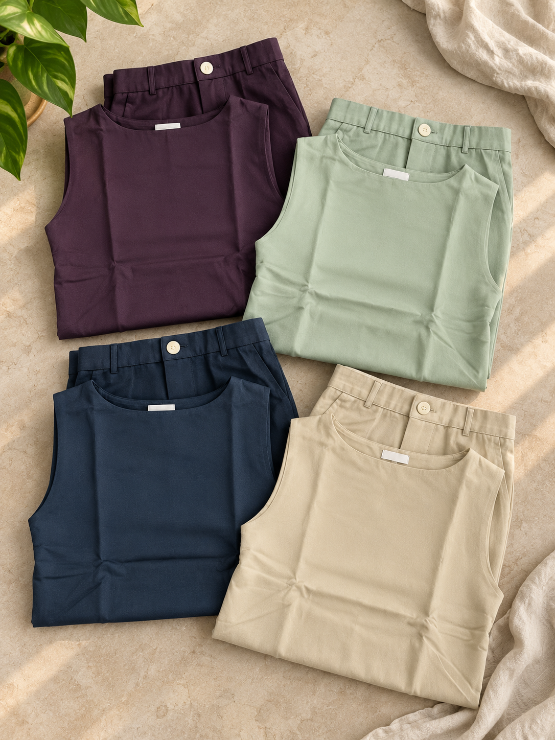 Sleeveless Peplum Top & Wide-Leg Trouser Co-ord Set | Miss Kapachi