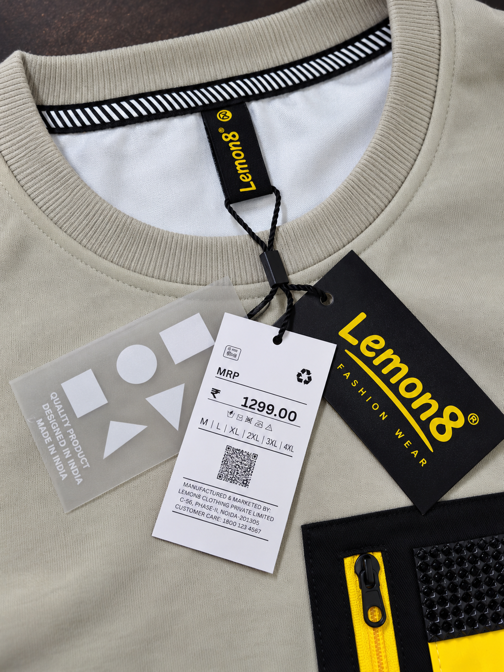 Crew Neck Sweatshirt with Contrast Chest Patch | Lemon8 Men's