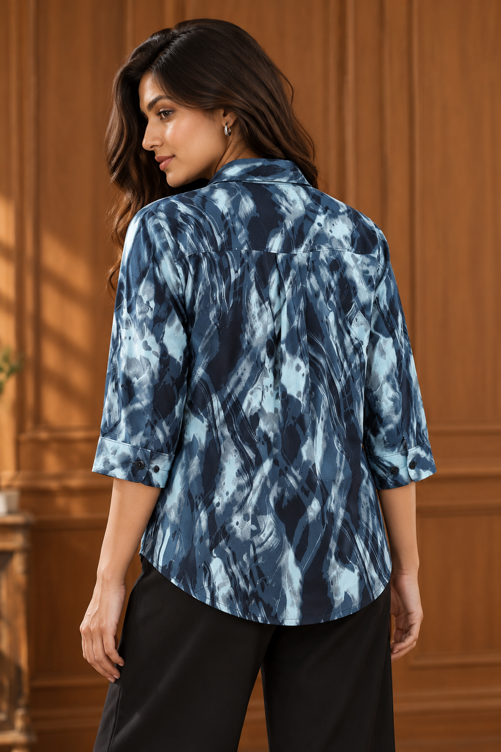 Abstract Print Collared Button-Down Shirt | Miss Kapachi