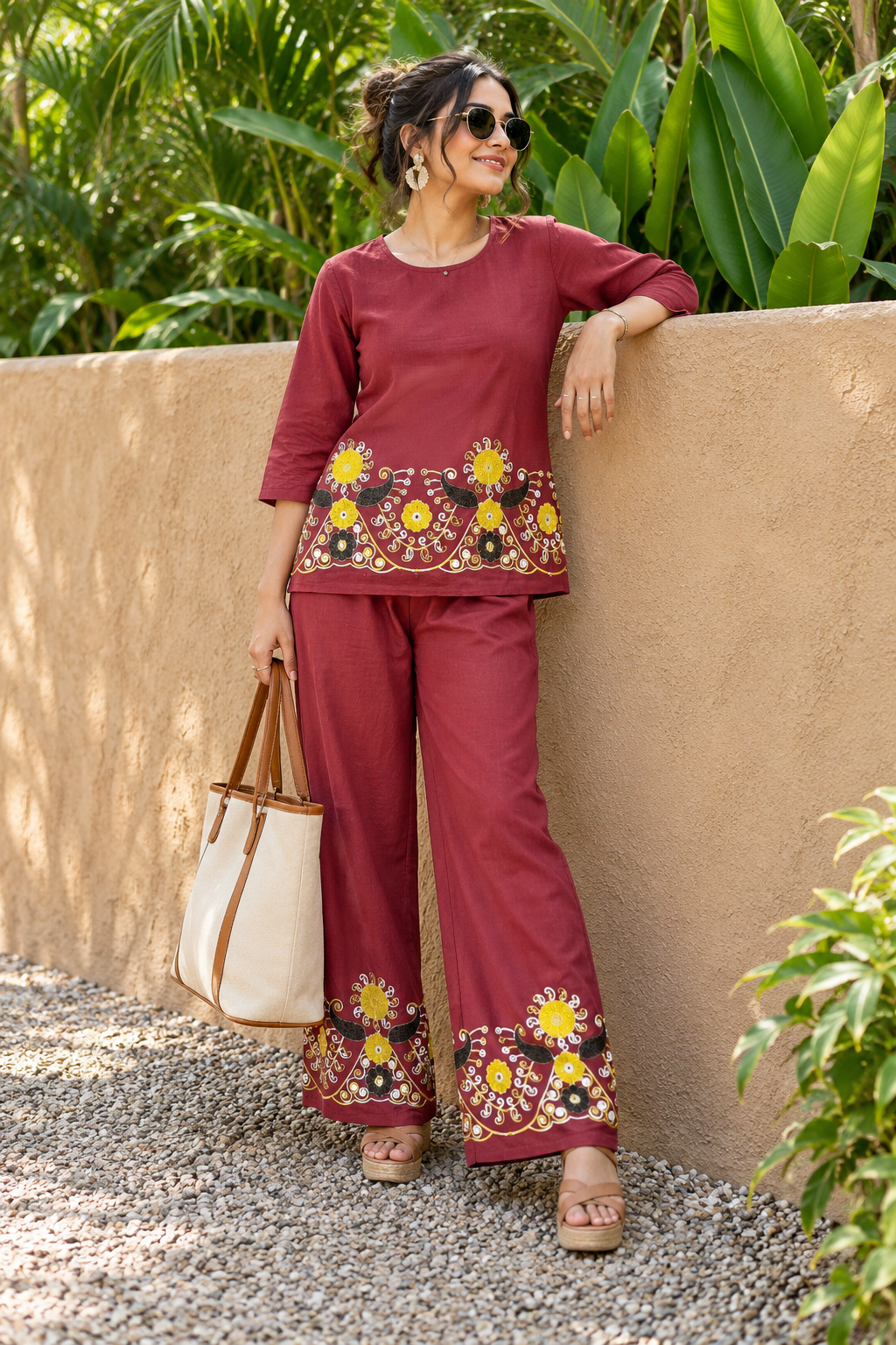 Women's Embroidered Kurti & Palazzo Co-ord Set | Miss Kapachi