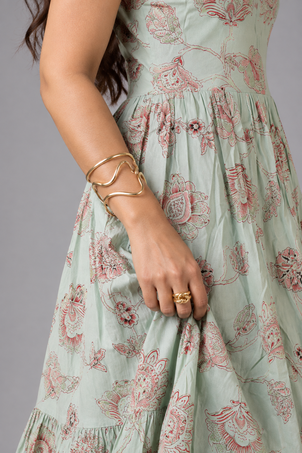 Women's Floral Print Strappy Tiered Maxi Dress | Miss Kapachi