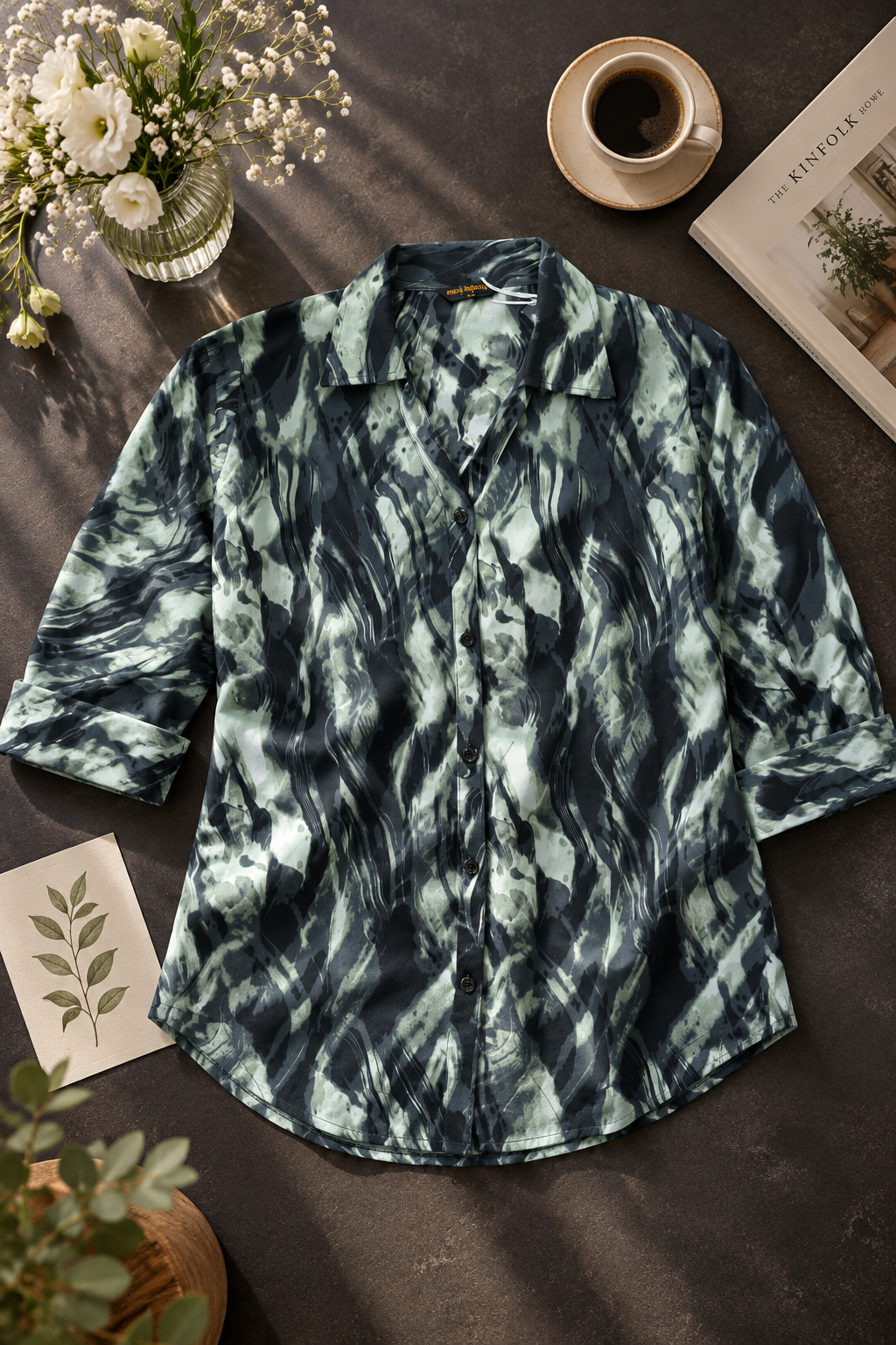 Abstract Print Collared Button-Down Shirt | Miss Kapachi