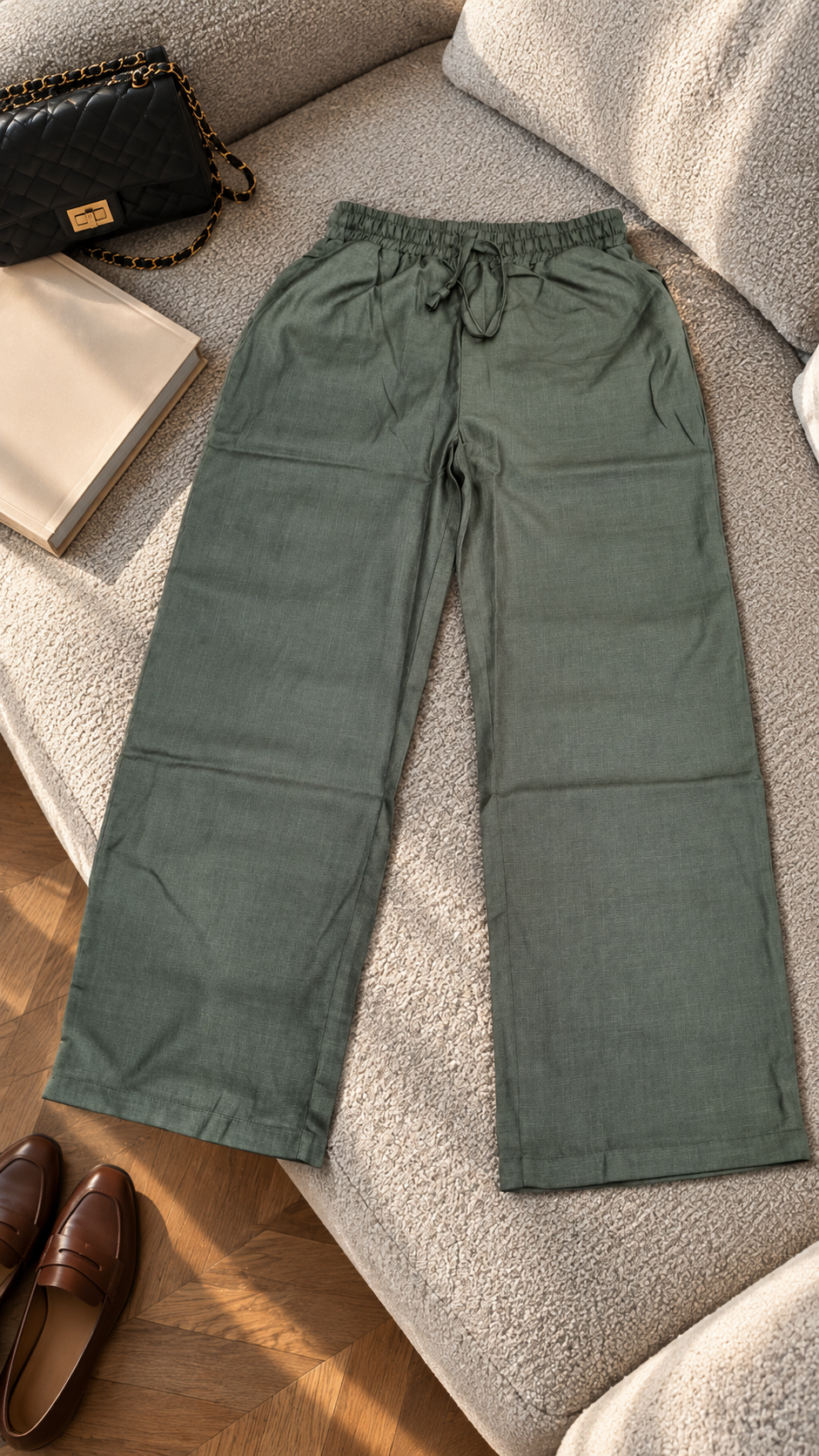 Wide-Leg Palazzo Pants with Elastic Drawstring Waist | Miss Kapachi
