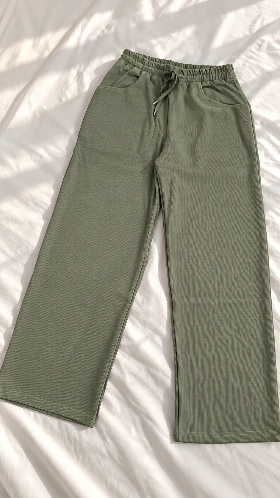 Textured Wide-Leg Pants with Drawstring Waist | Miss Kapachi