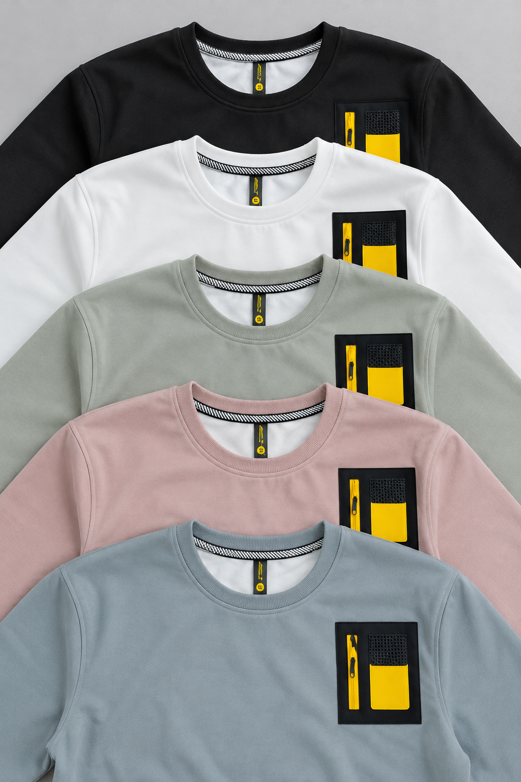 Crew Neck Sweatshirt with Contrast Chest Patch | Lemon8 Men's