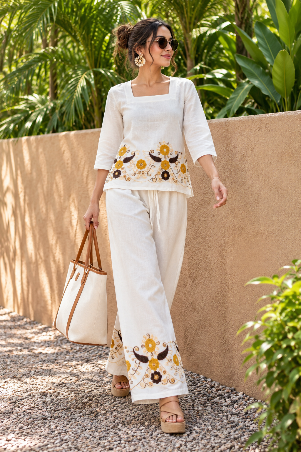 Women's Embroidered Kurti & Palazzo Co-ord Set | Miss Kapachi