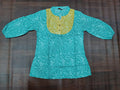 Paisley Print Kurti (Short) Teal & Gold Paisley Contrast Kurti | Miss Kapachi