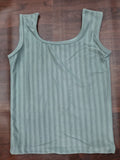 Ribbed Tank Top Sage Wide-Rib Square-Neck Tank | Miss Kapachi