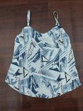 Geometric Print Strappy Top Ice Blue Abstract Geo Cami Top | Miss Kapachi