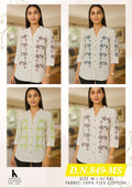 Off-White Floral Embroidered Flex Cotton Top | Mandarin Collar Button-Down Women's Top | Zero+1