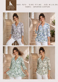Floral Print Chiffon Top for Women | V-Neck 3/4 Sleeve Lightweight Casual Top | Miss Kapachi
