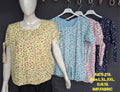 Ditsy Floral Print Top | Round Necktie-Sleeve Gathered Casual Kurti Style Blouse | Miss Kapachi