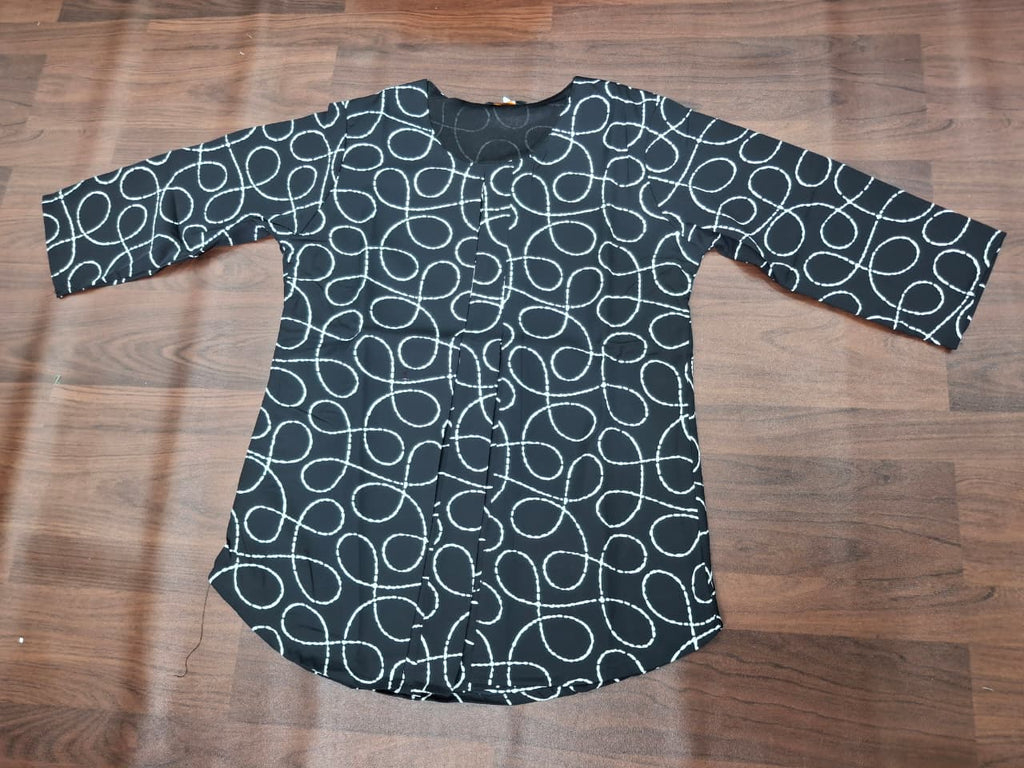 Loop Swirl Print Tunic Top | 3/4 Sleeve Round Neck Women's Top | Casual Everyday Ethnic Fusion Wear | Miss Kapachi