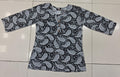 aisley Boota Print Tunic Top | Wooden Button Round Neck 3/4 Sleeve Women's Top | Miss Kapachi