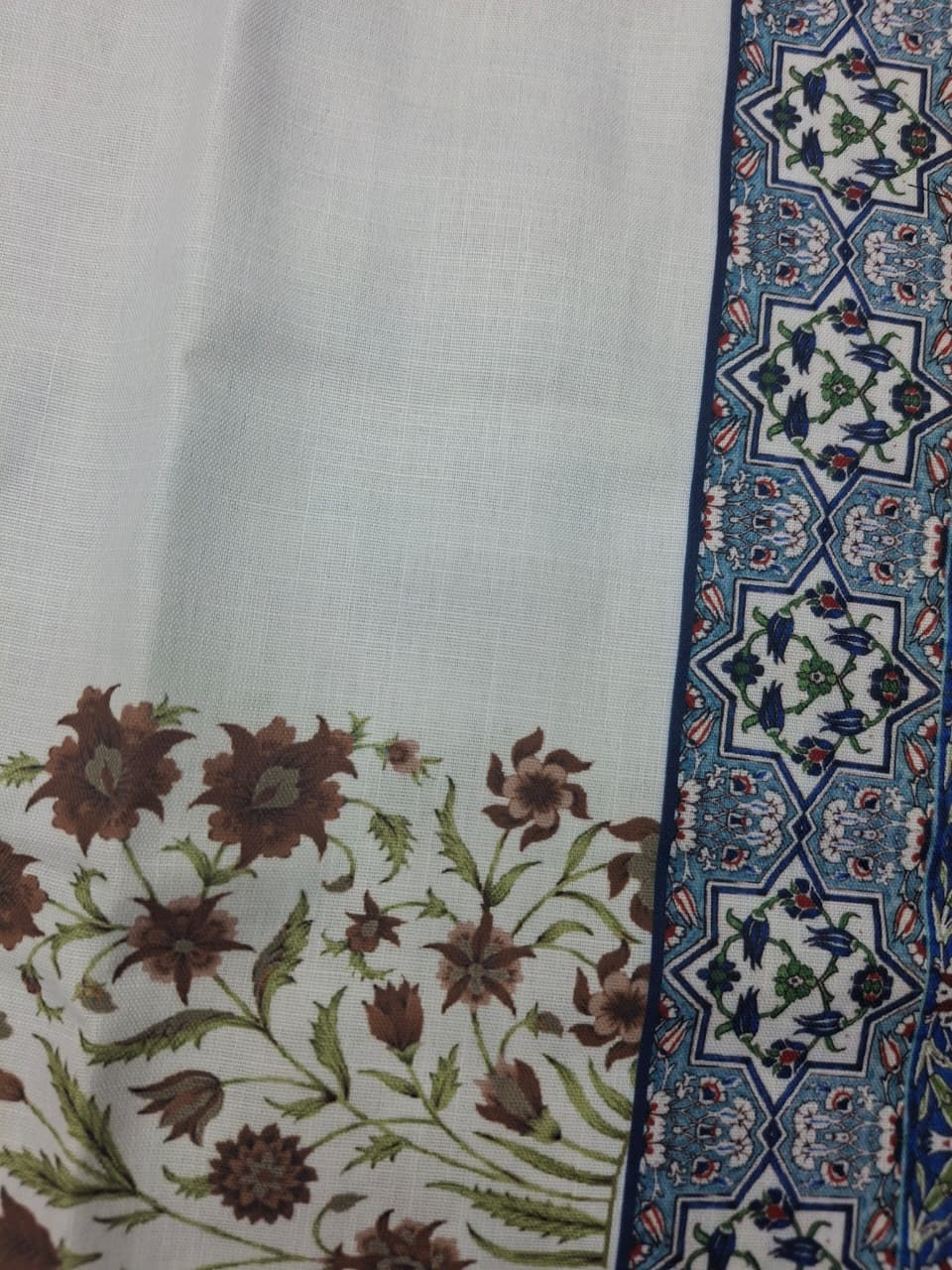White Sunflower & Blue Geometric Border Print Ethnic Co-Ord Set | Miss Kapachi