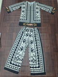 Black & White Tribal Baroque Print Ethnic Fusion Co-Ord Set | Miss Kapachi