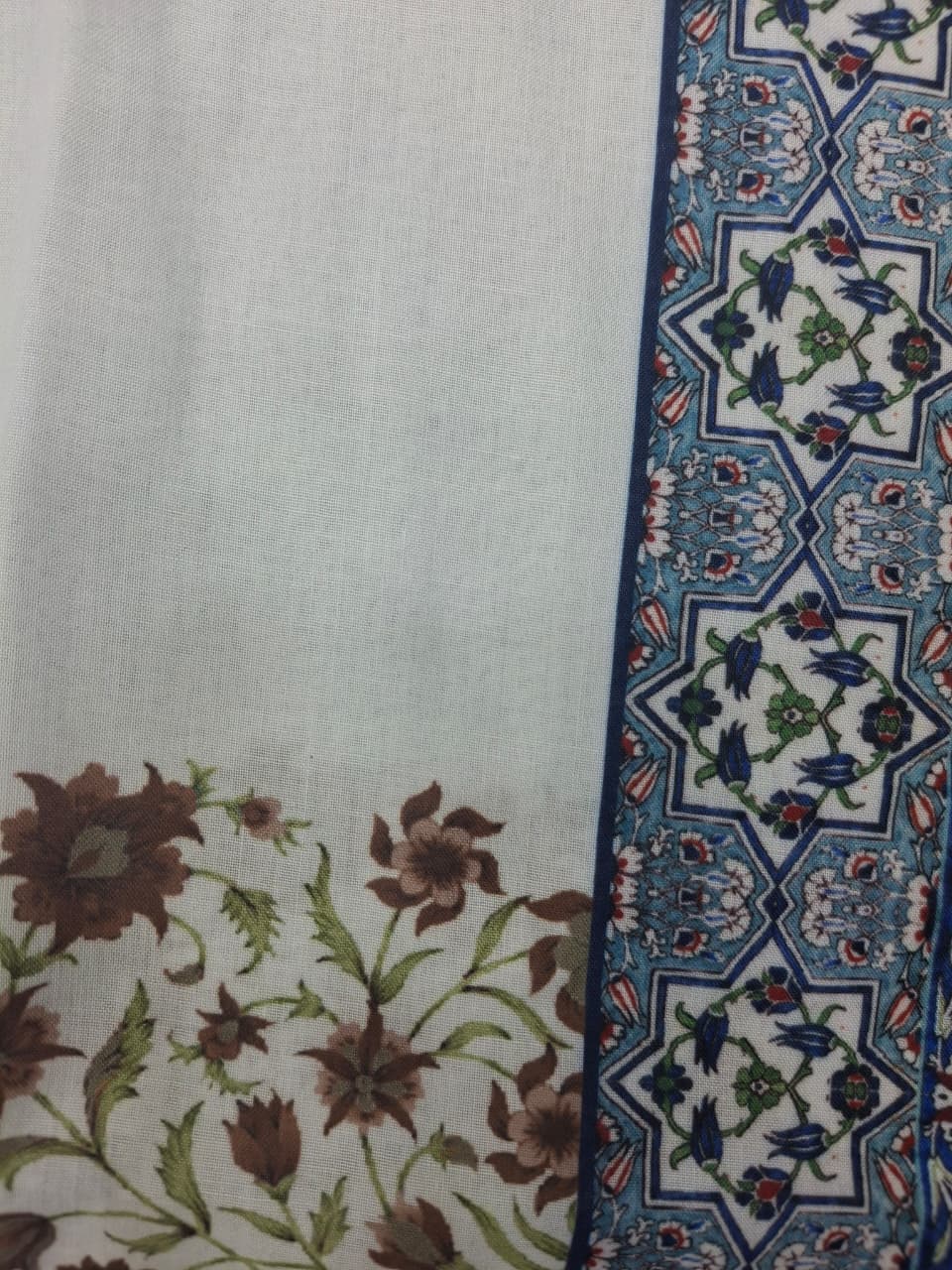 White Sunflower & Blue Geometric Border Print Ethnic Co-Ord Set | Miss Kapachi