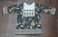 White & Brown Jacobean Floral Heritage Print Full Sleeve Kurti | Miss Kapachi