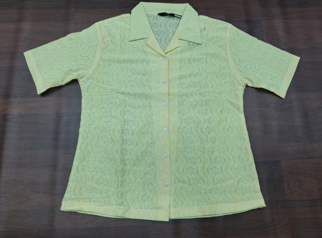 Floral Lace Button-Down Shirt Sleeve Shirt | Zero+1