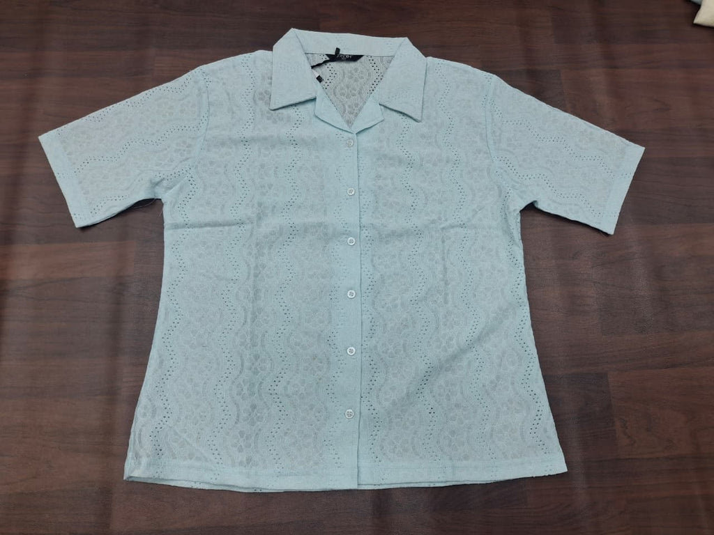 Floral Lace Button-Down Shirt Sleeve Shirt | Zero+1